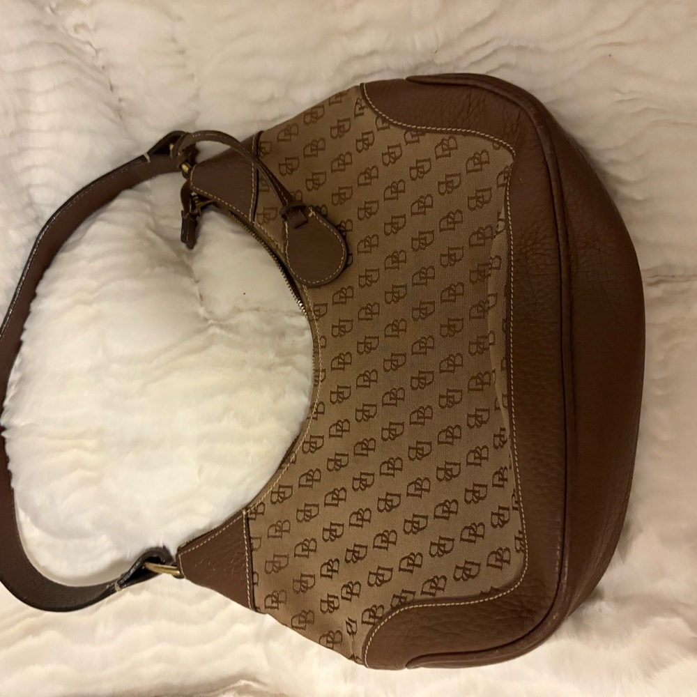 Dooney & Bourke Tan and Brown Hobo Bag